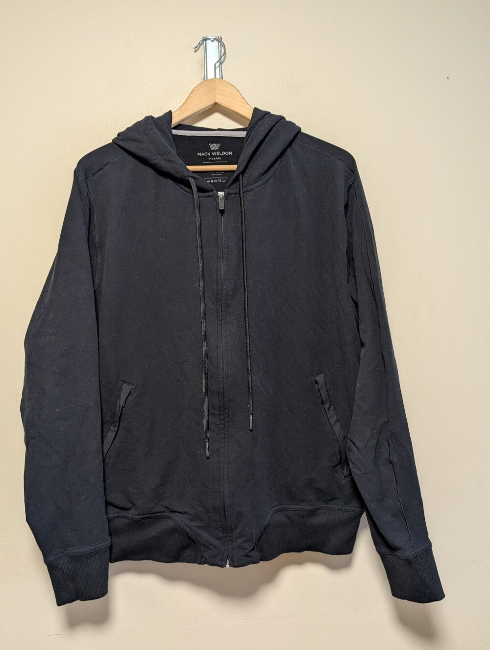 Mack Weldon Ace Full Zip Hoodie Men’s XL Black Zip Pockets Athleisure